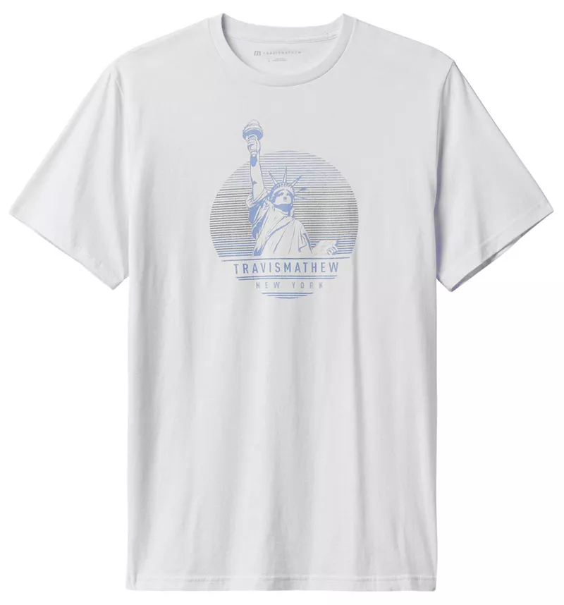 Мужская футболка TravisMathew с графическим рисунком для гольфа Street Light NY State, белый
Мужская футболка TravisMathew с графическим рисунком для гольфа Street Light NY State, белый