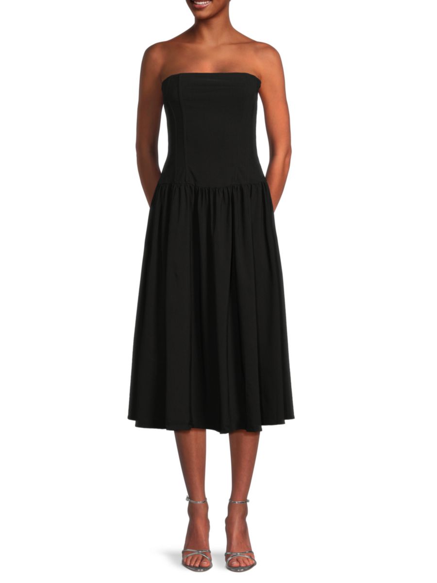 Платье-миди с корсетным лифом и открытыми плечами WeWoreWhat, черный
Платье-миди с корсетным лифом и открытыми плечами WeWoreWhat, черный