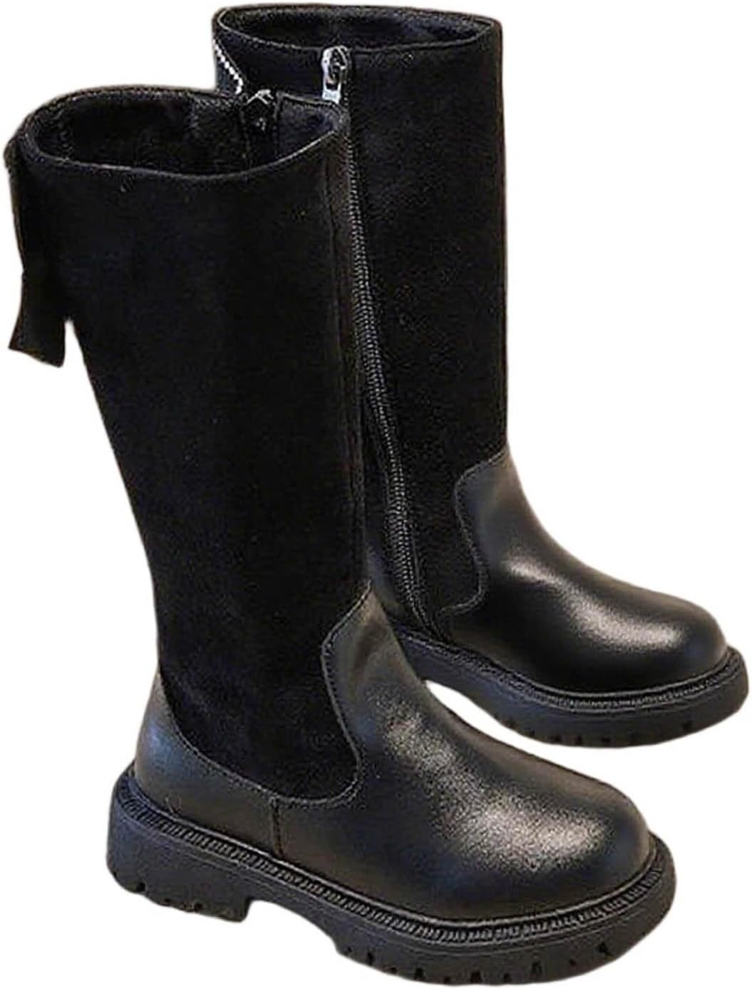 Детские сапоги до колена с боковой молнией, военные сапоги с бантиком, утепленные сапожки из искусственной кожи для снега, повседневные с низким каблуком, подошва для езды Generic, Black
Детские сапоги до колена с боковой молнией, военные сапоги с бантиком, утепленные сапожки из искусственной кожи для снега, повседневные с низким каблуком, подошва для езды Generic, Black