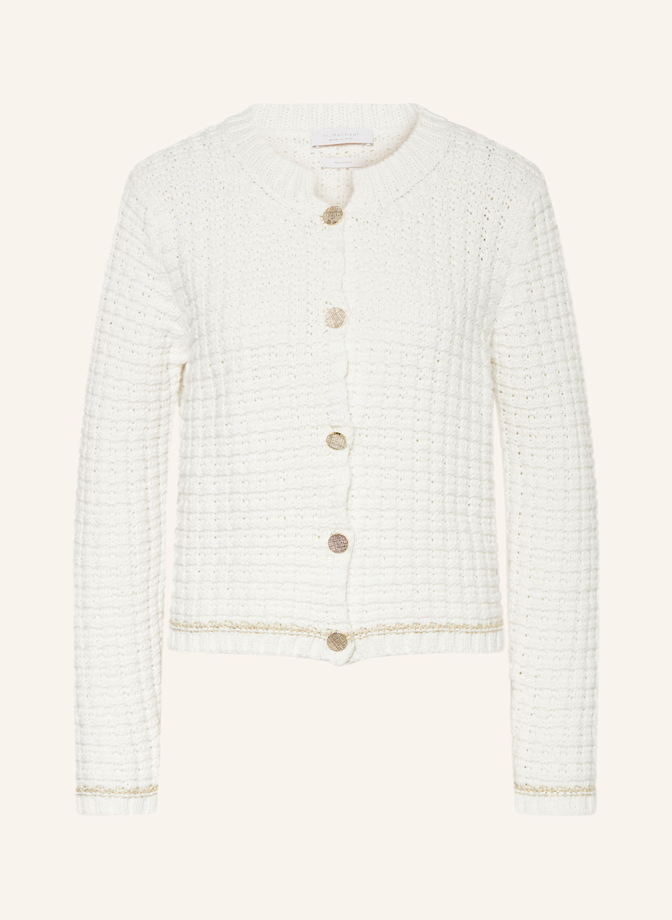 Кардиган с блестящей пряжей Rich & Royal, белый
Кардиган с блестящей пряжей Rich & Royal, белый