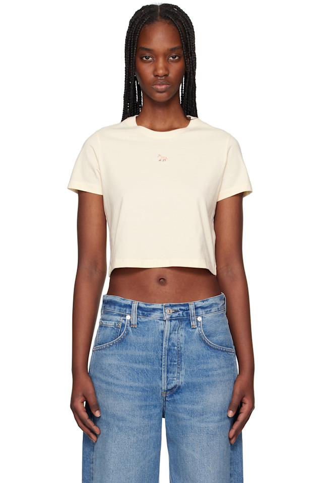 Футболка для малышей с вышивкой лисёнка Maison Kitsuné, цвет marble 
Футболка для малышей с вышивкой лисёнка Maison Kitsuné, цвет marble