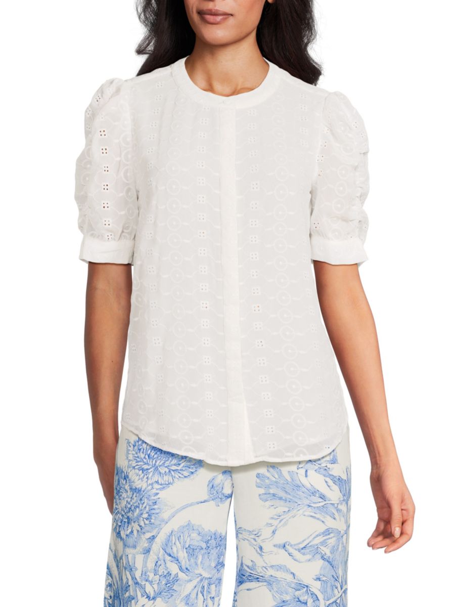 Блузка из крепа с рукавами-буфами и люверсами T Tahari, цвет White Star
Блузка из крепа с рукавами-буфами и люверсами T Tahari, цвет White Star