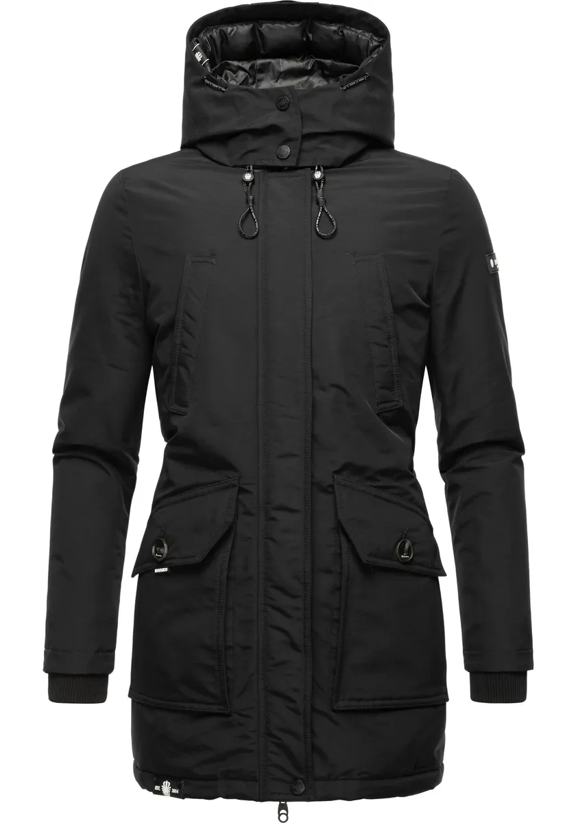 Зимняя куртка Navahoo "Метель", с капюшоном, на теплой подкладке, водонепроницаемое зимнее пальто, черный