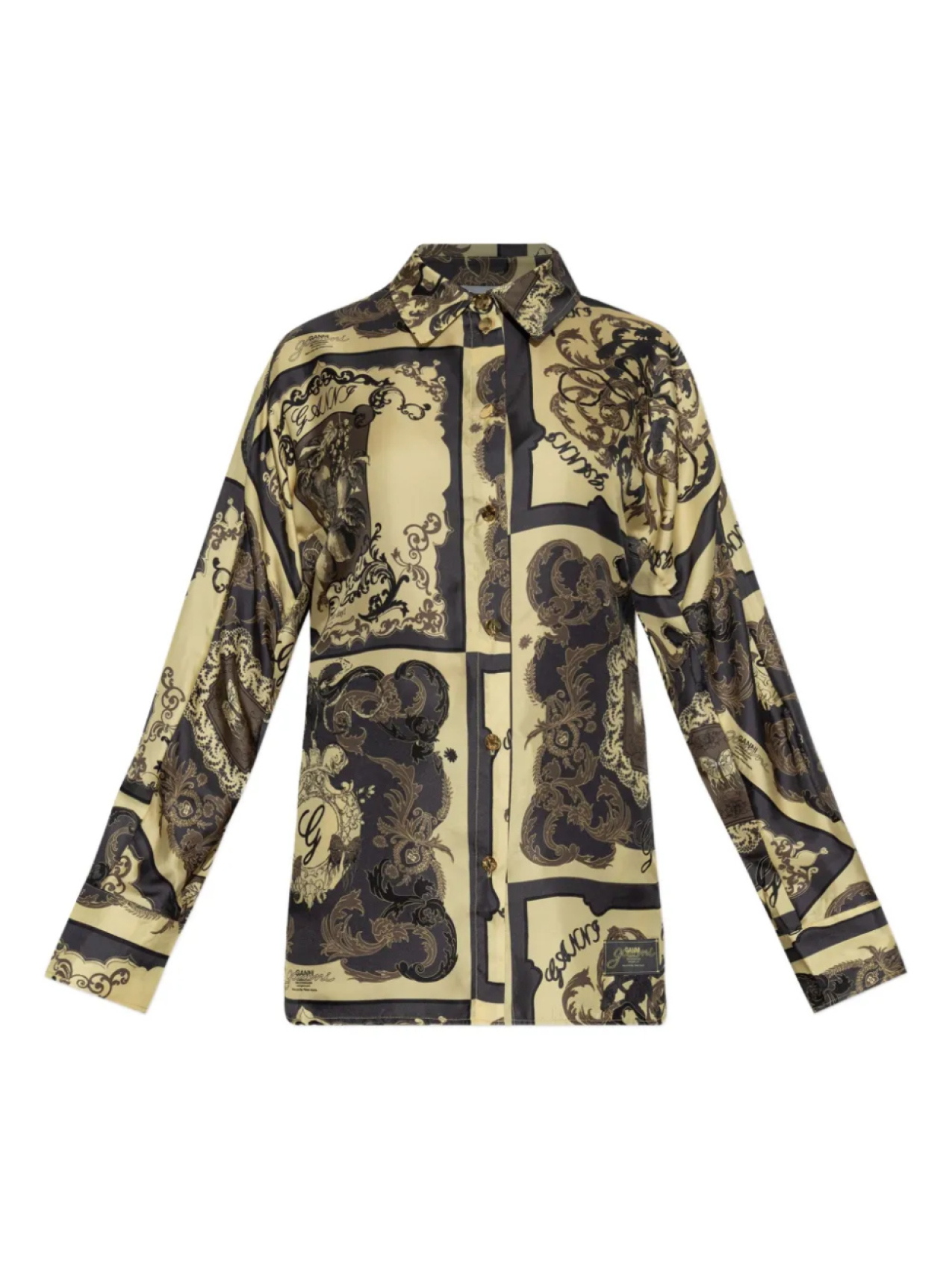 Шелковая рубашка с принтом GANNI, желтый
Шелковая рубашка с принтом GANNI, желтый