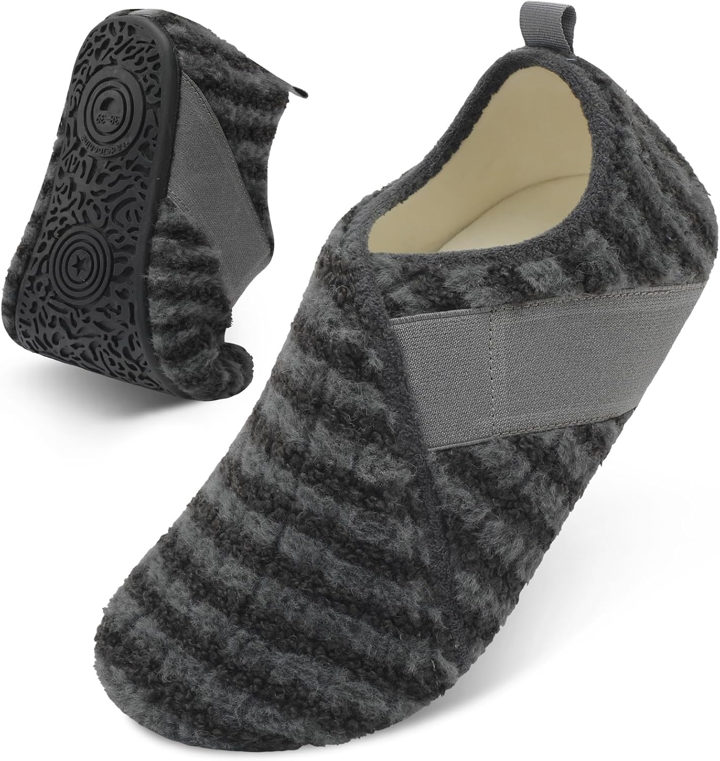 Домашние тапочки Besroad для женщин и мужчин, удобные тапочки-носки с меховой отделкой, мягкой резиновой подошвой для дома, спальни, путешествий и йоги, темно-серый
Домашние тапочки Besroad для женщин и мужчин, удобные тапочки-носки с меховой отделкой, мягкой резиновой подошвой для дома, спальни, путешествий и йоги, темно-серый