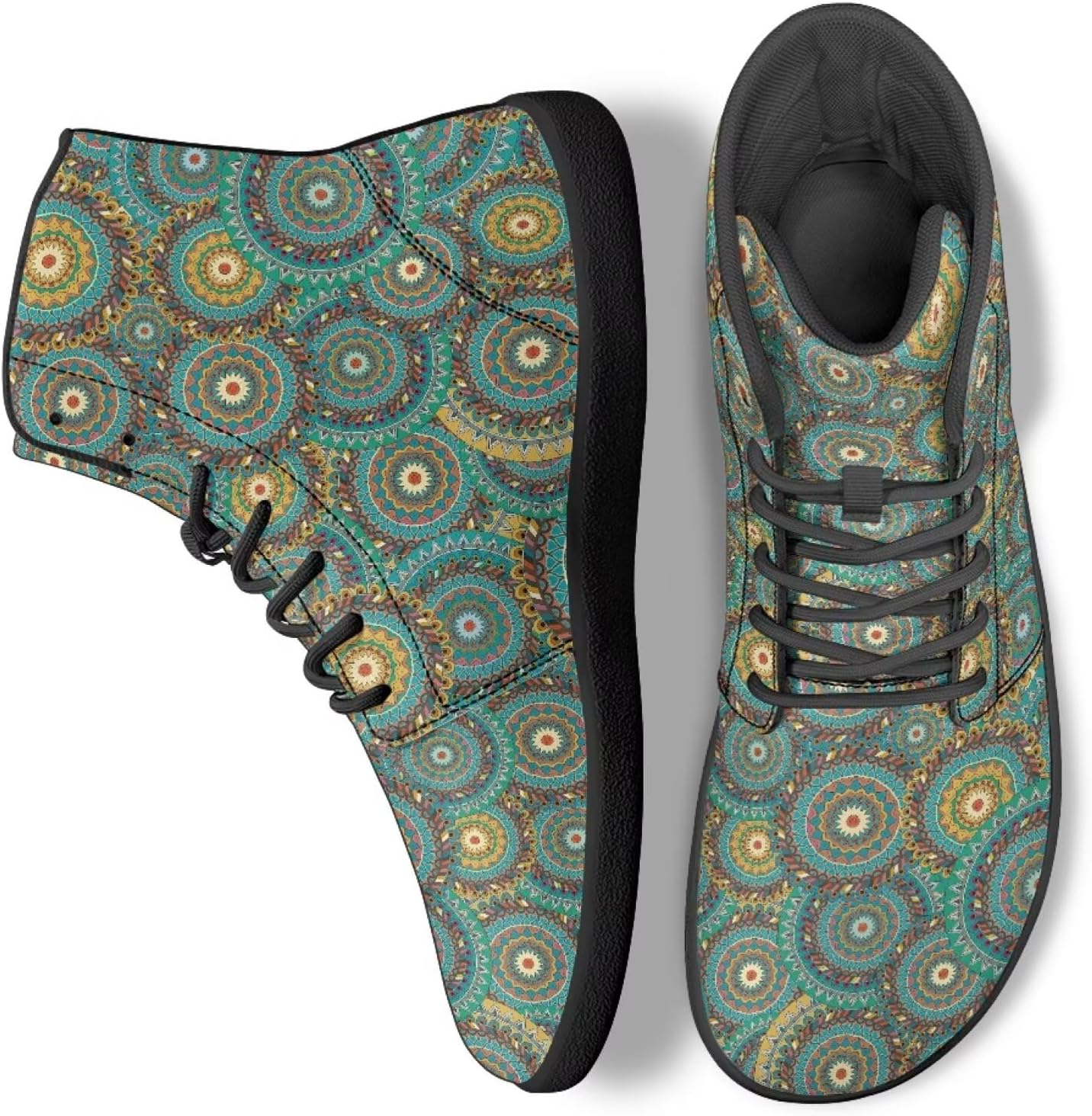 Кроссовки Boho Mandala с цветочным узором для женщин и мужчин, с высоким верхом из PU кожи, для работы и ходьбы Ecaestolph, зеленый
Кроссовки Boho Mandala с цветочным узором для женщин и мужчин, с высоким верхом из PU кожи, для работы и ходьбы Ecaestolph, зеленый