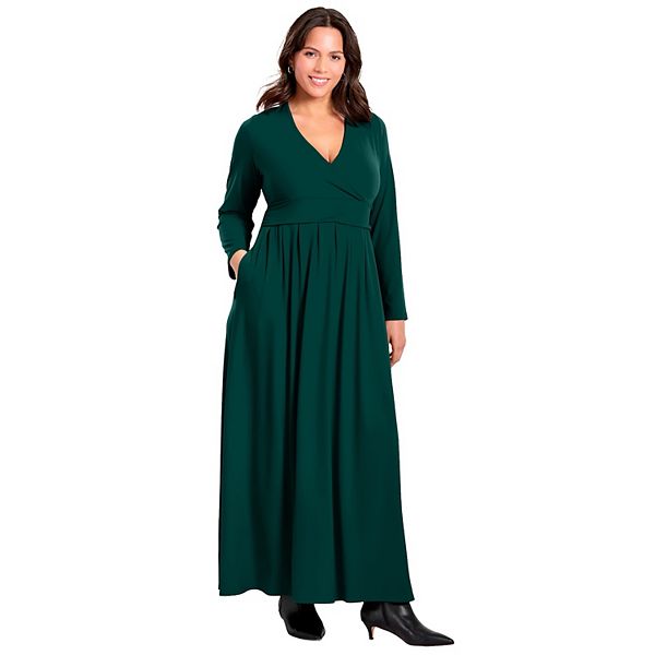Женское платье-макси с запахом и расклешенным подолом plus size Avenue, Emerald Green
Женское платье-макси с запахом и расклешенным подолом plus size Avenue, Emerald Green