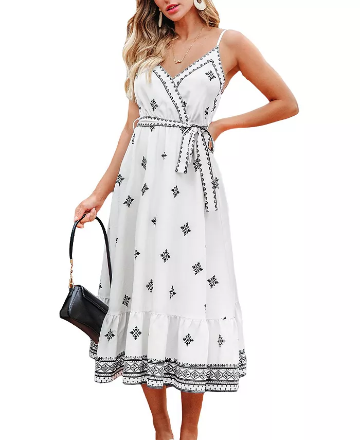 Женское платье миди в стиле бохо с вышивкой и завязкой на талии Cupshe, белый
Женское платье миди в стиле бохо с вышивкой и завязкой на талии Cupshe, белый