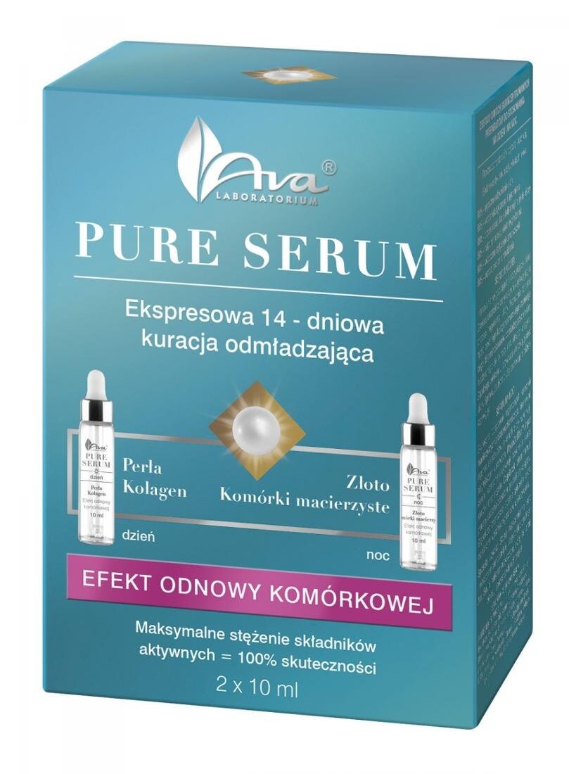 AVA, Pure Serum, омолаживающий уход на 14 дней, 2x10 мл
AVA, Pure Serum, омолаживающий уход на 14 дней, 2x10 мл
