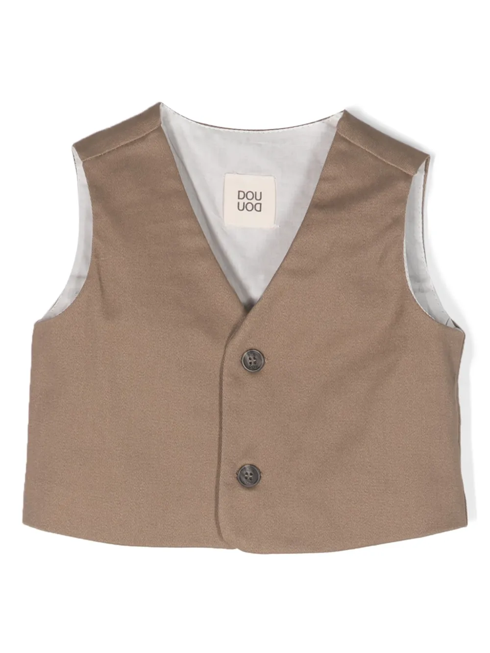 Твиловый жилет с логотипом Douuod Kids, коричневый 
Твиловый жилет с логотипом Douuod Kids, коричневый