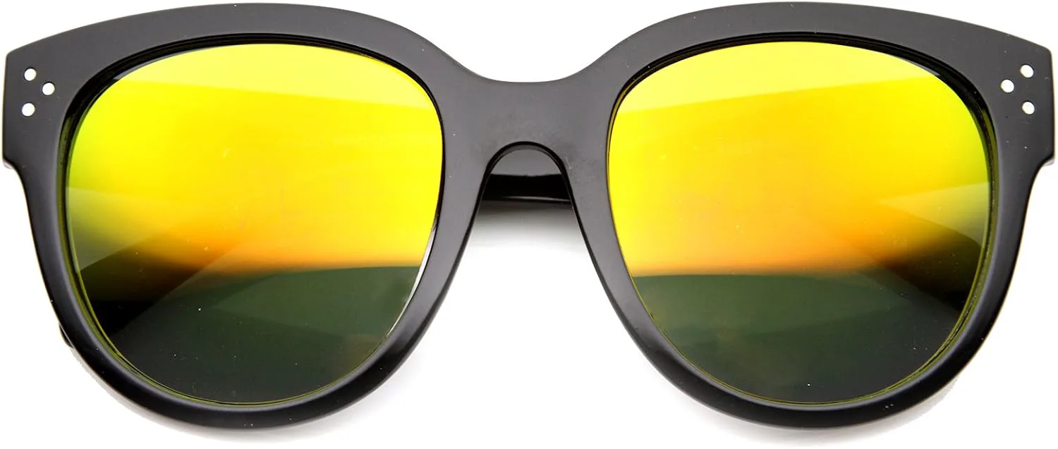 Женские солнцезащитные очки zeroUV в стиле высокой моды, с крупными зеркальными линзами, в круглой оправе с роговым эффектом, 57 мм (черный/огненный), Black / Fire
Женские солнцезащитные очки zeroUV в стиле высокой моды, с крупными зеркальными линзами, в круглой оправе с роговым эффектом, 57 мм (черный/огненный), Black / Fire