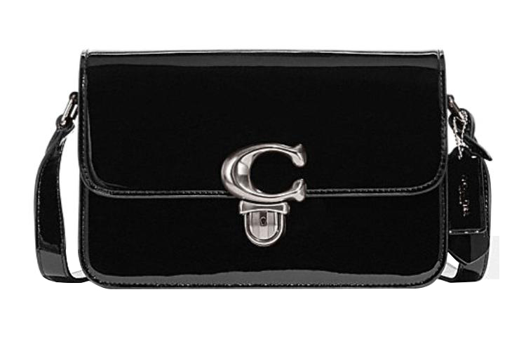 Студийная кожаная коровья маленькая квадратная сумка, через плечо, на плечо женская черная COACH 
Студийная кожаная коровья маленькая квадратная сумка, через плечо, на плечо женская черная COACH