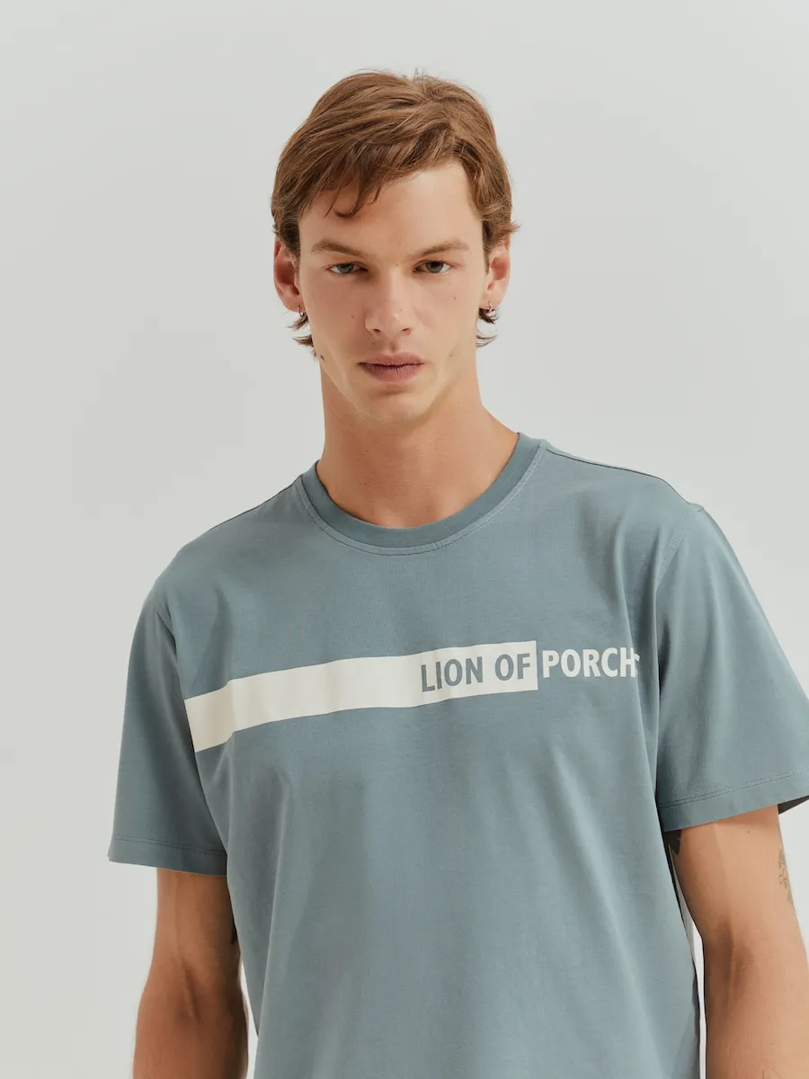 Мужская хлопковая футболка с принтом Lion of Porches, синий
Мужская хлопковая футболка с принтом Lion of Porches, синий