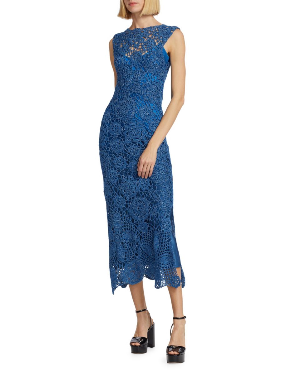 Платье-миди с блестками, связанное крючком Alejandra Alonso Rojas, цвет Lurex Twilight
Платье-миди с блестками, связанное крючком Alejandra Alonso Rojas, цвет Lurex Twilight