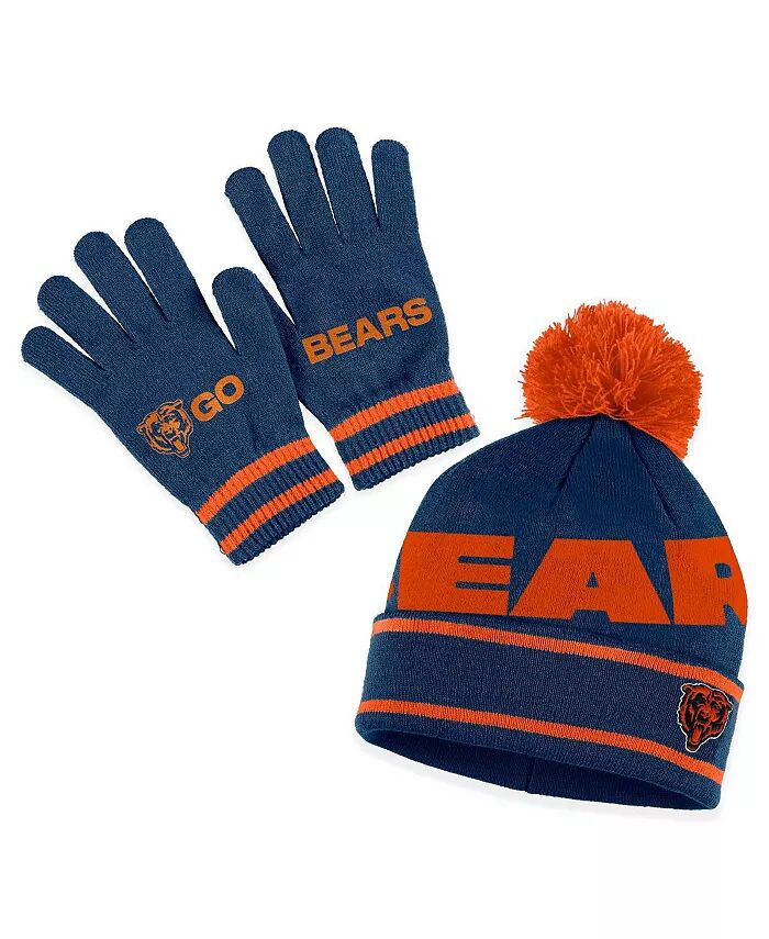 Женская темно-синяя шапка Chicago Bears с двойным жаккардовым узором, манжетами, помпоном и перчатками в комплекте WEAR by Erin Andrews
Женская темно-синяя шапка Chicago Bears с двойным жаккардовым узором, манжетами, помпоном и перчатками в комплекте WEAR by Erin Andrews
