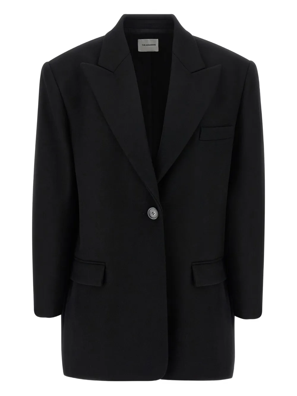 Утепленный пиджак с заостренными лацканами THE ANDAMANE, черный 
Утепленный пиджак с заостренными лацканами THE ANDAMANE, черный