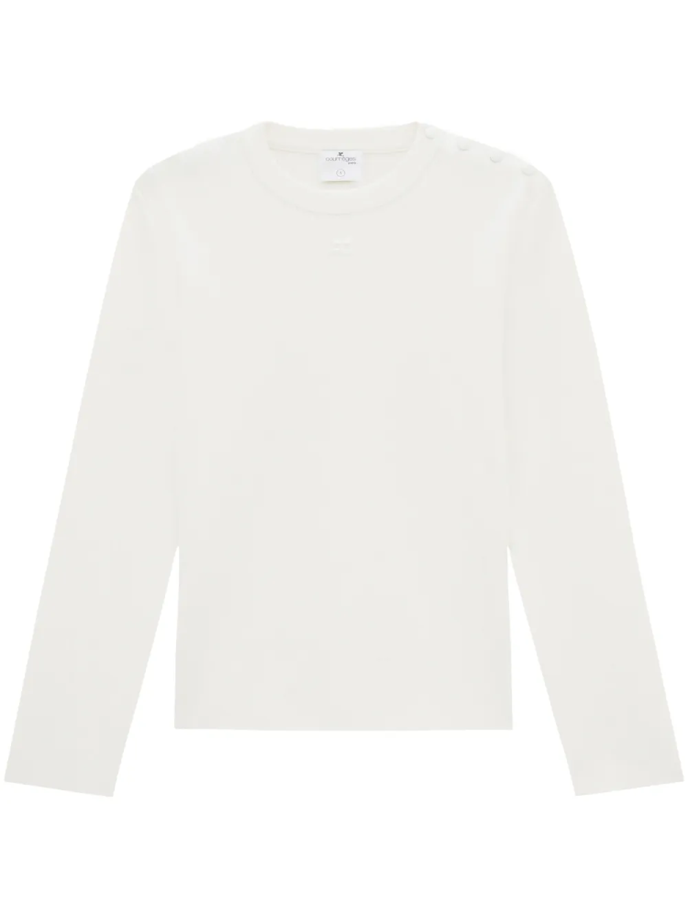 Свитер с нашивкой-логотипом Courrèges, белый 
Свитер с нашивкой-логотипом Courrèges, белый