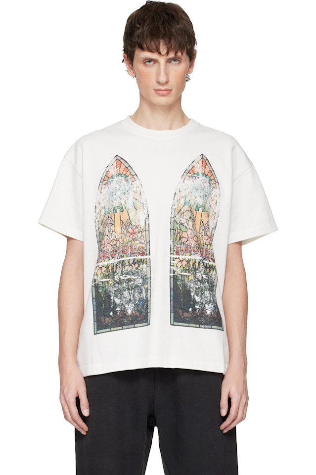 Who Decides War Белая выцветшая трикотажная футболка
Who Decides War Белая выцветшая трикотажная футболка