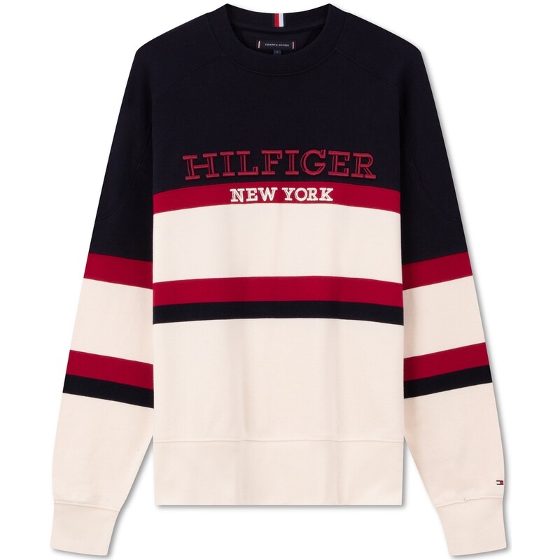 Свитшот из хлопка с цветными блоками Tommy Hilfiger, темно-бежевый/белый 
Свитшот из хлопка с цветными блоками Tommy Hilfiger, темно-бежевый/белый