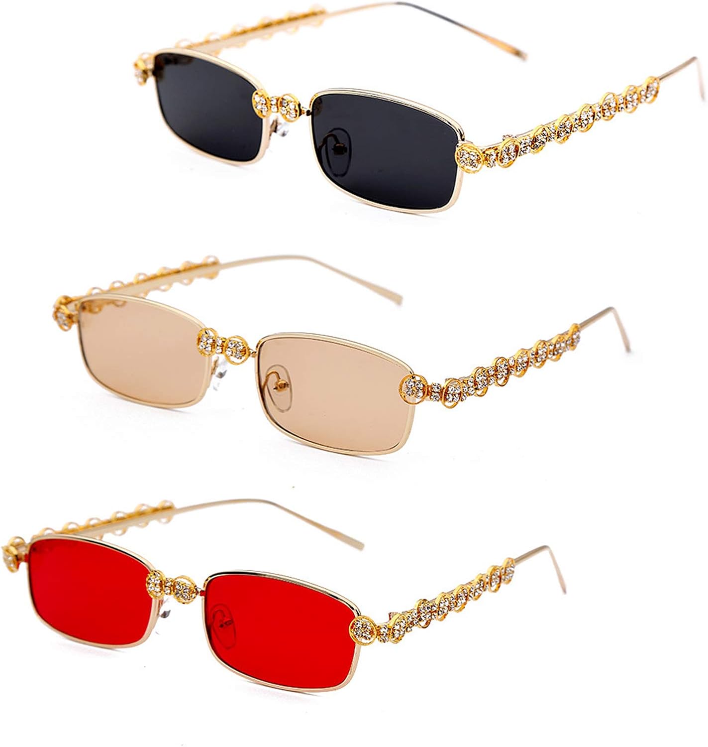 Солнцезащитные очки Willochra прямоугольной формы со стразами, модные женские квадратные солнцезащитные очки с бриллиантовым блеском для вечеринки, хрустальные солнцезащитные очки, 3pack-gold Black&brown&red
Солнцезащитные очки Willochra прямоугольной формы со стразами, модные женские квадратные солнцезащитные очки с бриллиантовым блеском для вечеринки, хрустальные солнцезащитные очки, 3pack-gold Black&brown&red