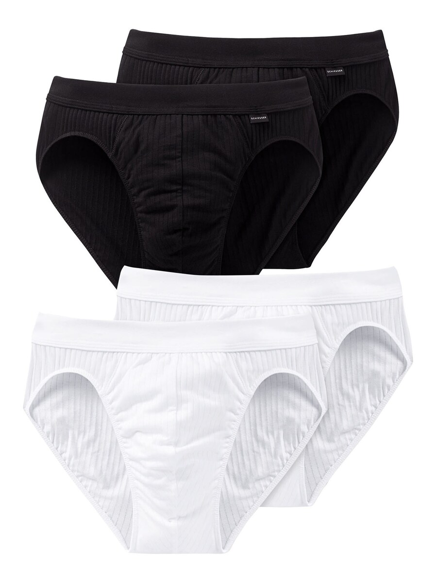 Трусы SCHIESSER Panty Authentic, черный/белый 
Трусы SCHIESSER Panty Authentic, черный/белый