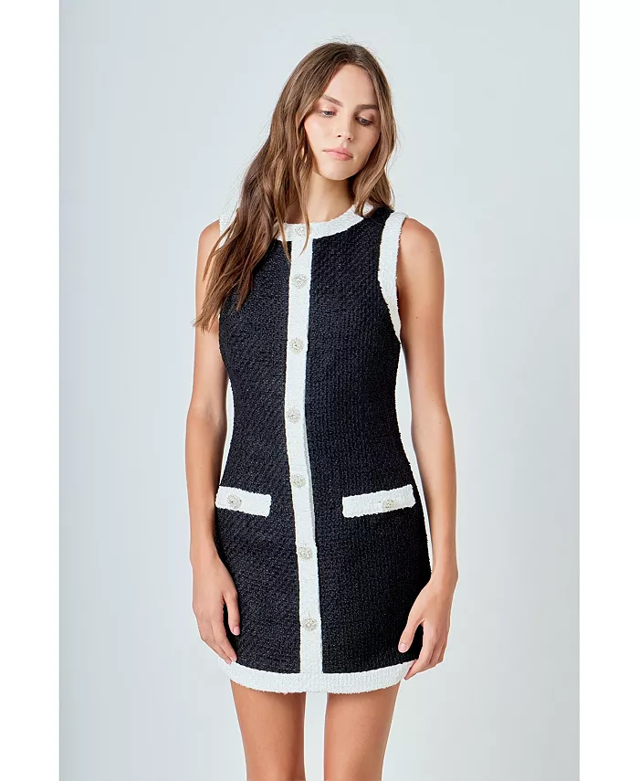 Женское твидовое мини-платье без рукавов endless rose, черный
Женское твидовое мини-платье без рукавов endless rose, черный