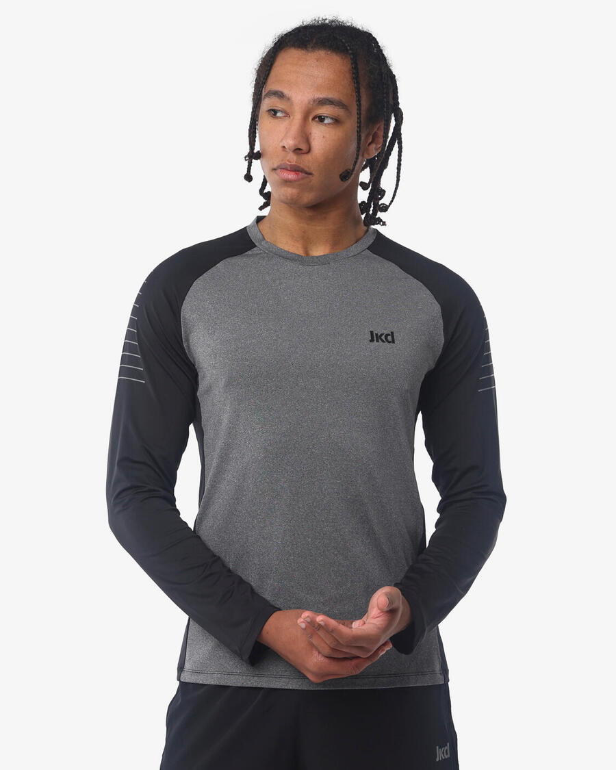 JAKED Футболка для фитнеса из синтетического материала цвета меланжевый серый для мужчин
JAKED Футболка для фитнеса из синтетического материала цвета меланжевый серый для мужчин