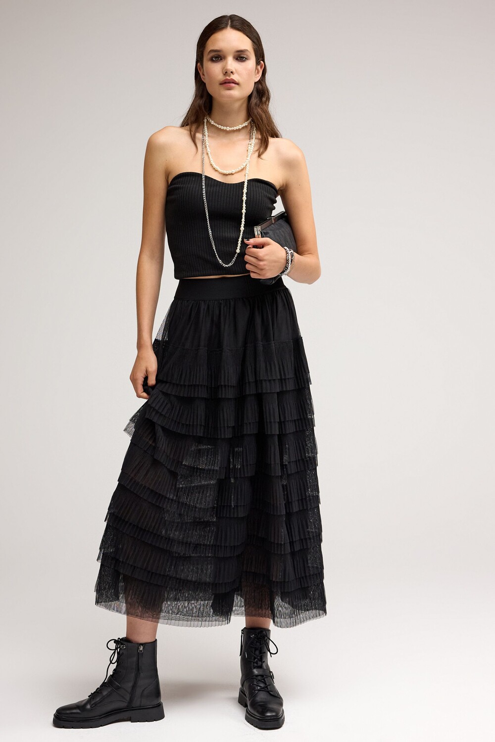 Юбка миди из сетчатого тюля Next, черный
Юбка миди из сетчатого тюля Next, черный