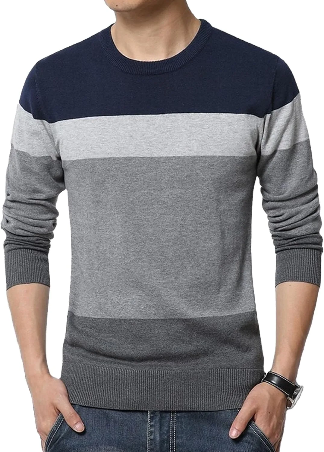 Мужской свитер с цветными блоками и классическими полосками, slim fit Gsywaipei
Мужской свитер с цветными блоками и классическими полосками, slim fit Gsywaipei