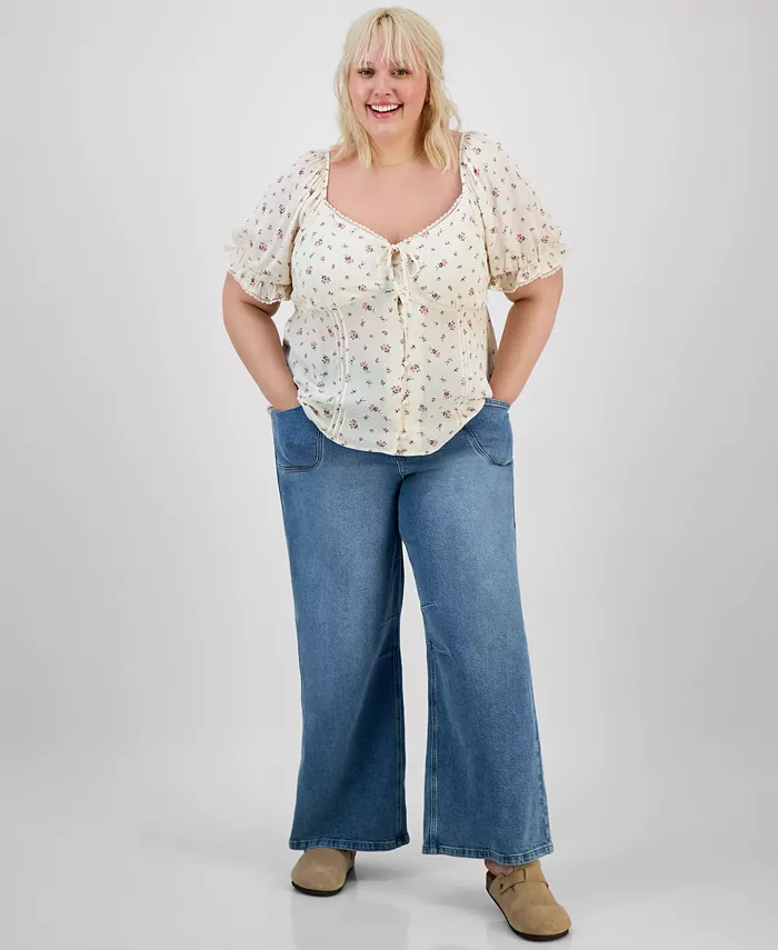 Модный тканый топ с рукавами-фонариками Planet Heart, белый
Модный тканый топ с рукавами-фонариками Planet Heart, белый