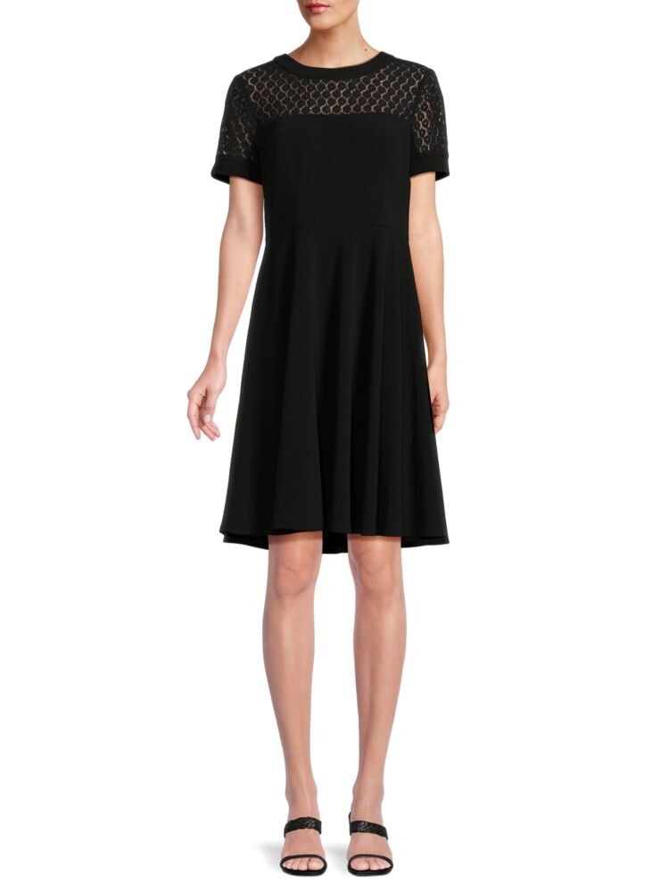 Платье А-силуэта с кружевной кокеткой Focus By Shani, черный 
Платье А-силуэта с кружевной кокеткой Focus By Shani, черный