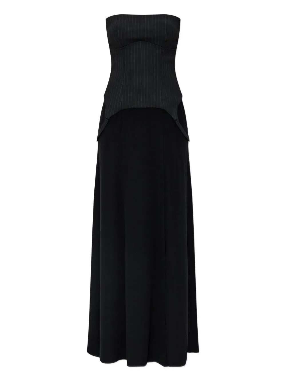 Платье с вставкой из ткани в тонкую полоску Misbhv, черный
Платье с вставкой из ткани в тонкую полоску Misbhv, черный