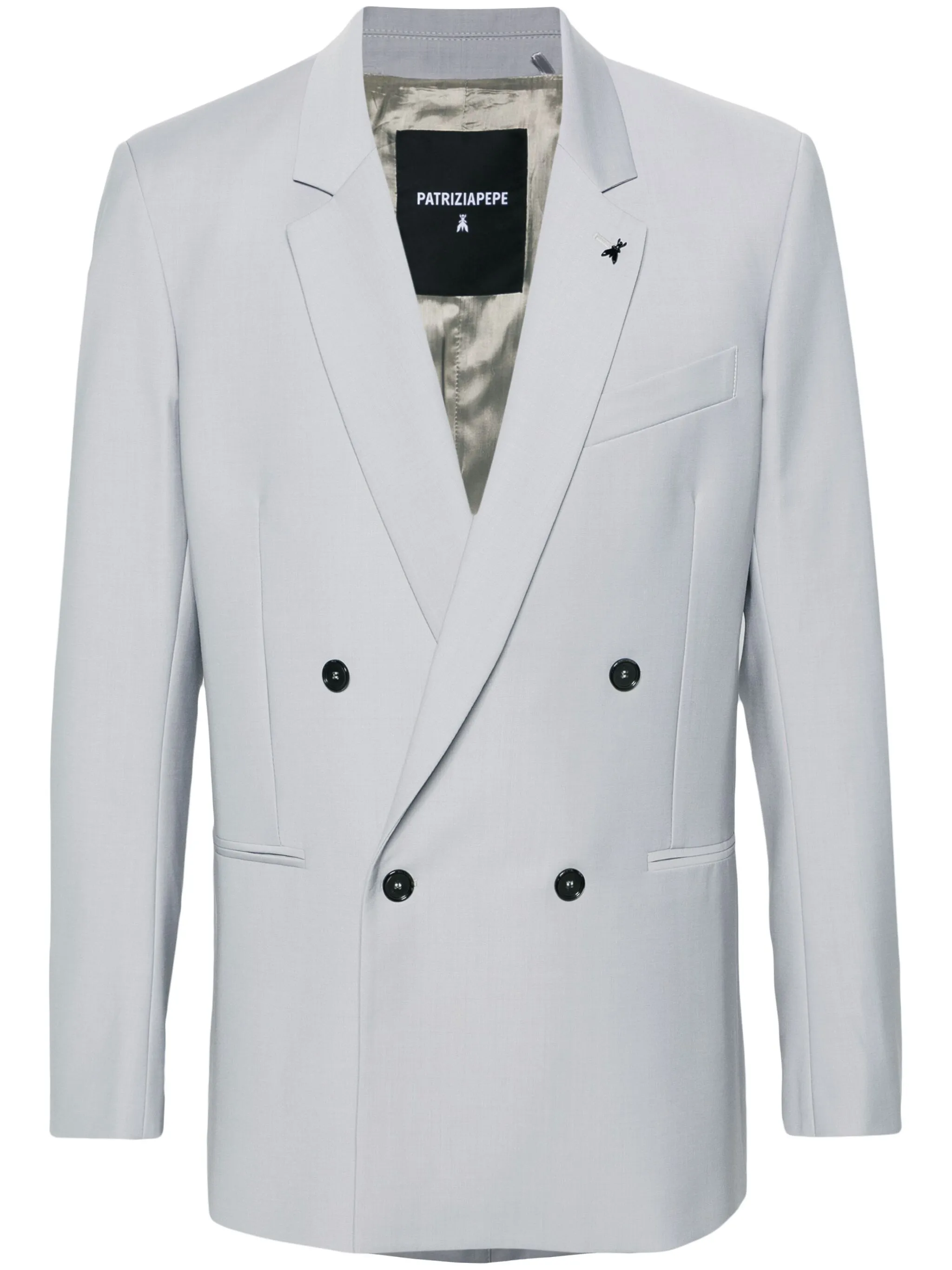 Двубортный пиджак с брошью Patrizia Pepe, серый
Двубортный пиджак с брошью Patrizia Pepe, серый