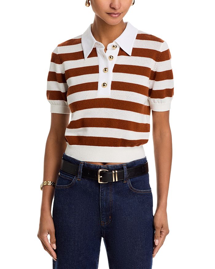 Свитер-поло с контрастной полосой FRAME, коричневый
Свитер-поло с контрастной полосой FRAME, коричневый