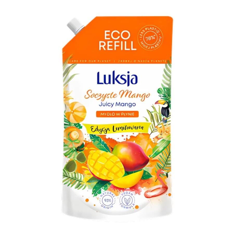 Жидкое мыло Luksja Juicy Mango, Eco Refill Limited Edition, 900 мл
Жидкое мыло Luksja Juicy Mango, Eco Refill Limited Edition, 900 мл