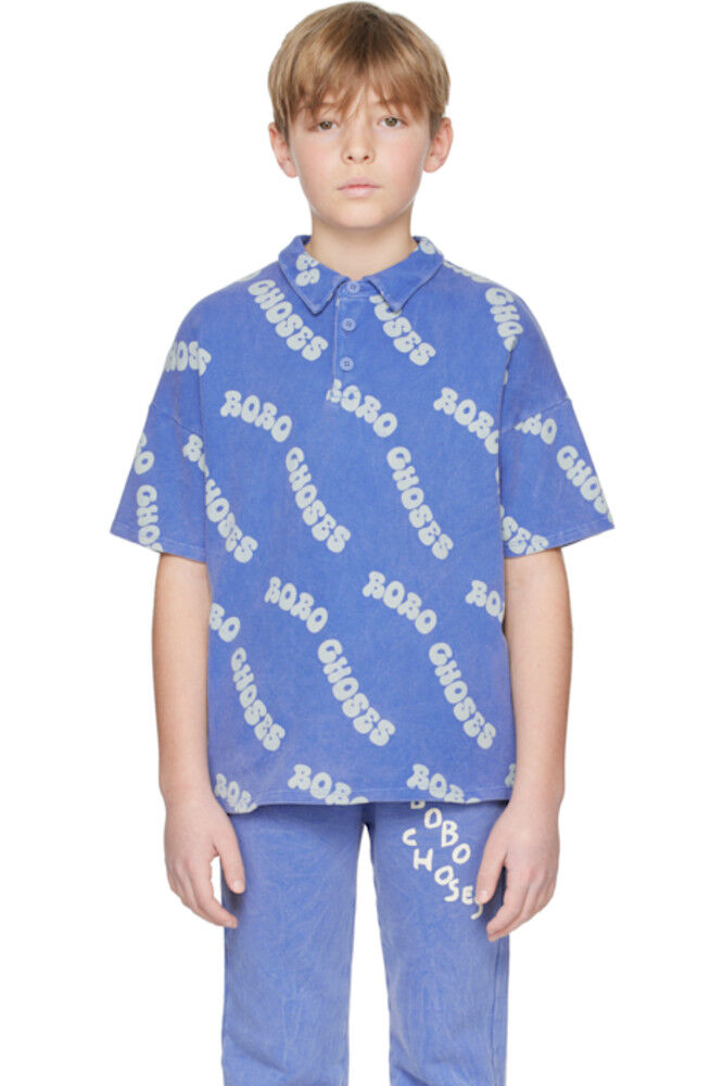 Детское синее волнистое поло «Bobo Choses»
Детское синее волнистое поло «Bobo Choses»