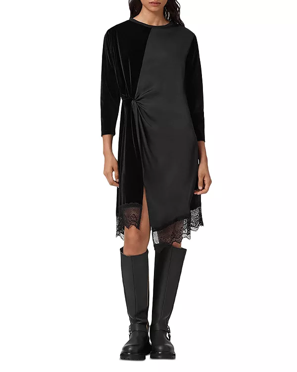 Бархатное платье Ланы Allsaints, черный
Бархатное платье Ланы Allsaints, черный