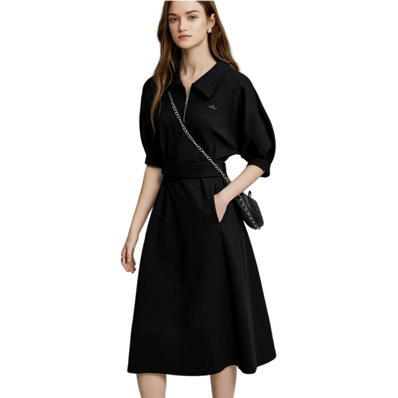 Женское платье с коротким рукавом и воротником-поло средней длины ELLE, черный
Женское платье с коротким рукавом и воротником-поло средней длины ELLE, черный