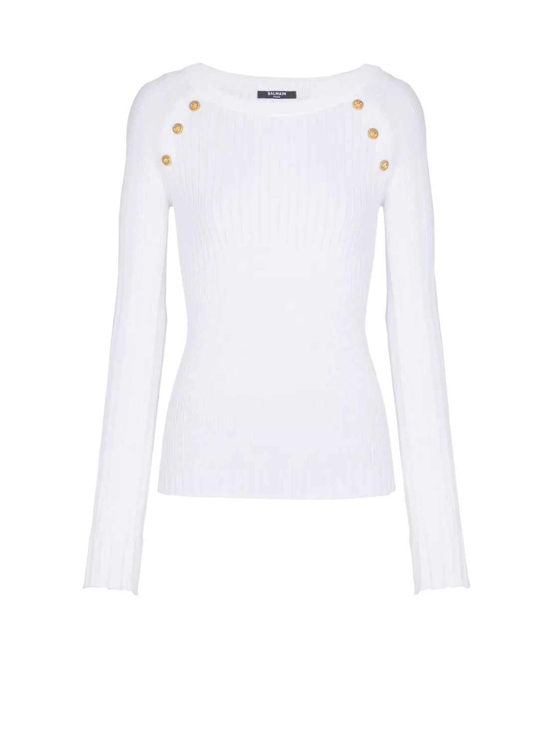 Вязаный топ с пуговицами Balmain, белый/черный
Вязаный топ с пуговицами Balmain, белый/черный