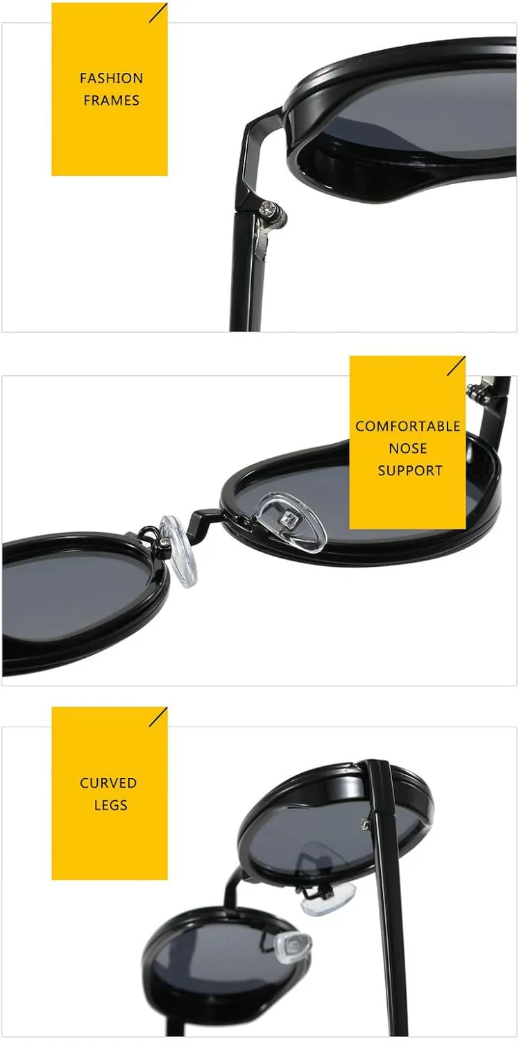 Ретро овальные солнцезащитные очки для женщин и мужчин, модные хип-хоп металлические солнцезащитные очки в маленькой оправе, в стиле 90-х, панк-очки mincl, Black
Ретро овальные солнцезащитные очки для женщин и мужчин, модные хип-хоп металлические солнцезащитные очки в маленькой оправе, в стиле 90-х, панк-очки mincl, Black