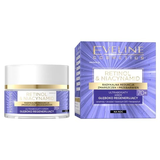 Ретинол и ниацинамид, Ультра-насыщенный глубоко регенерирующий крем 70+, 50 мл Eveline Cosmetics
Ретинол и ниацинамид, Ультра-насыщенный глубоко регенерирующий крем 70+, 50 мл Eveline Cosmetics