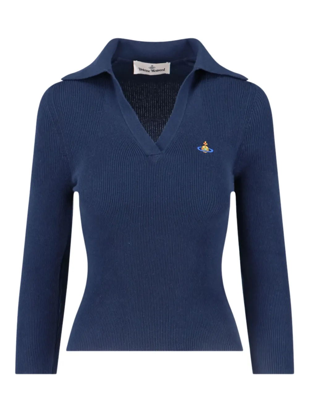 Ребристый свитер с шарообразным узором Vivienne Westwood, синий
Ребристый свитер с шарообразным узором Vivienne Westwood, синий
