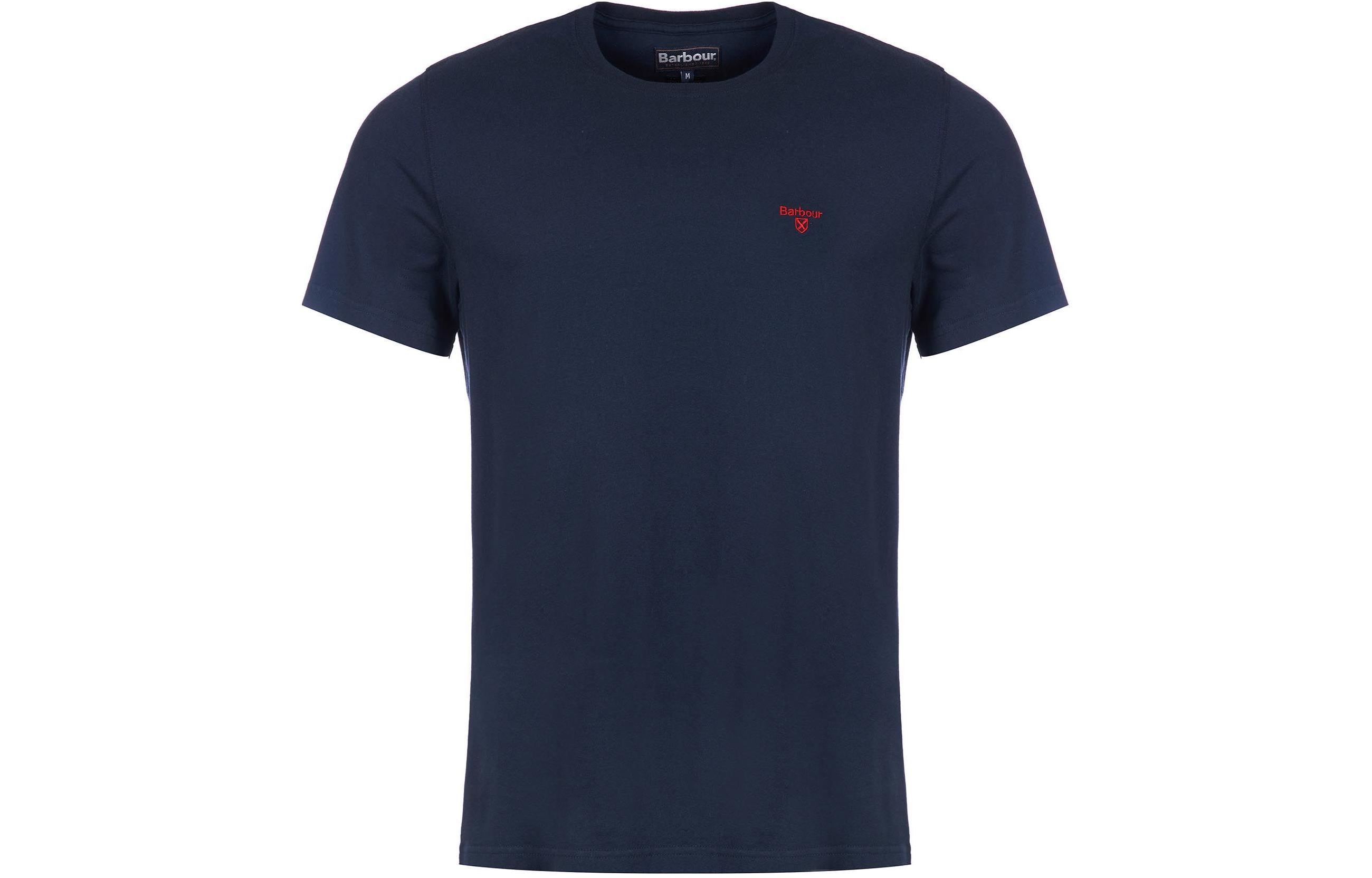 Футболка с вышитым логотипом BARBOUR, синяя 
Футболка с вышитым логотипом BARBOUR, синяя
