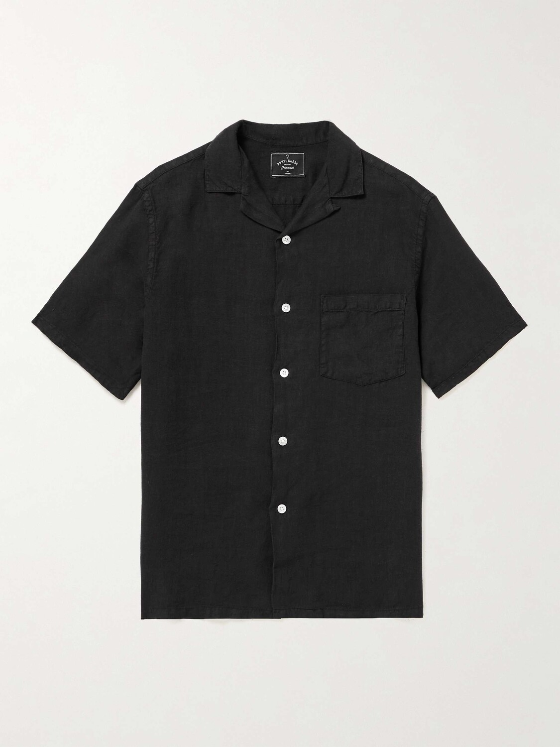 Льняная рубашка с воротником-стойкой PORTUGUESE FLANNEL, черный 
Льняная рубашка с воротником-стойкой PORTUGUESE FLANNEL, черный