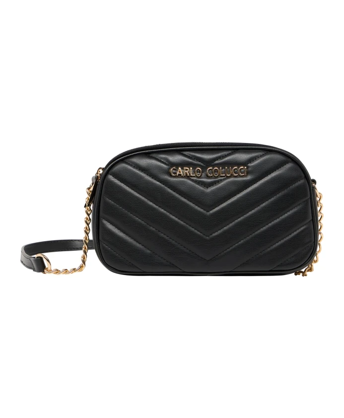 Стеганая сумка для фотоаппарата – элегантная и функциональная. Carlo Colucci, черный 
Стеганая сумка для фотоаппарата – элегантная и функциональная. Carlo Colucci, черный