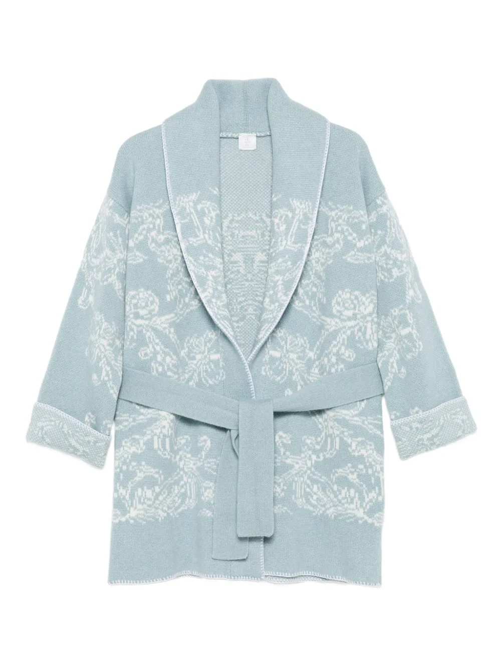 Кардиган с шалевым воротником и узором Eleventy, синий
Кардиган с шалевым воротником и узором Eleventy, синий