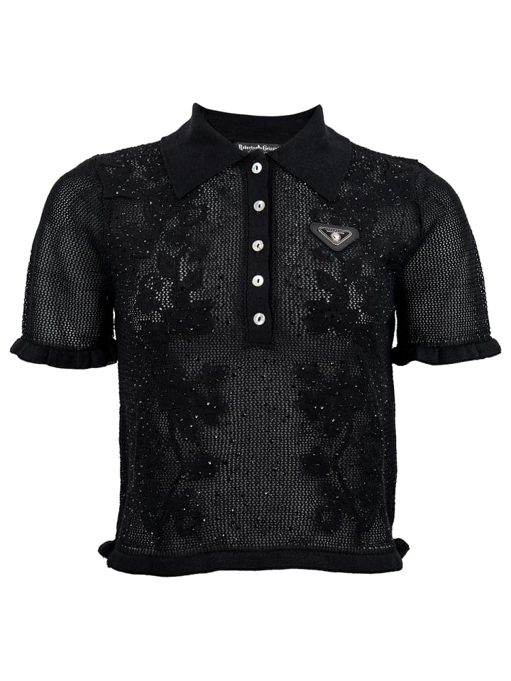 Roberto Geissini Красивый вязаный свитер с коротким рукавом, черный
Roberto Geissini Красивый вязаный свитер с коротким рукавом, черный