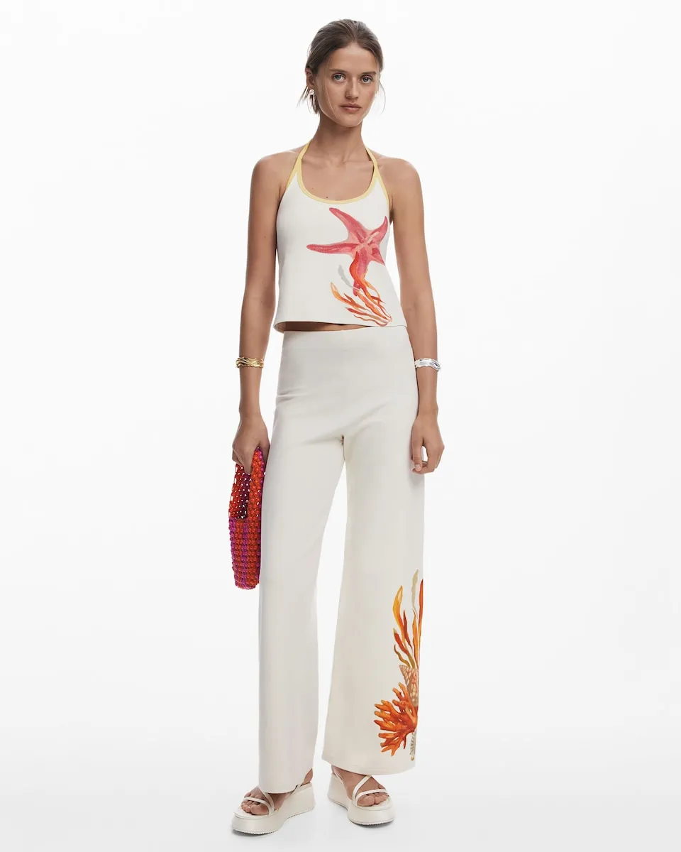 Женские эластичные брюки с ракушками Desigual, белый
Женские эластичные брюки с ракушками Desigual, белый