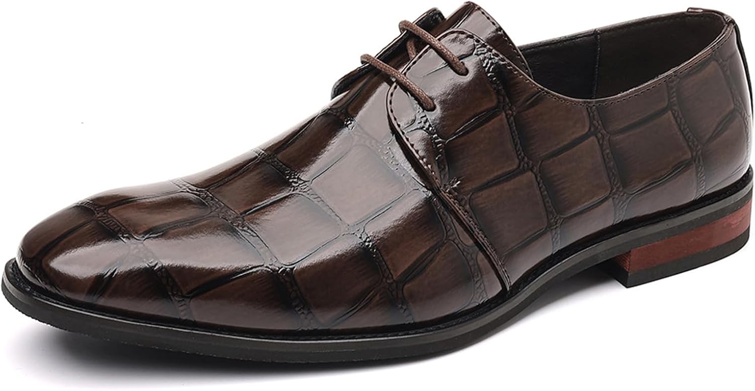 Мужские кожаные оксфорды с ретро-принтом под крокодила, массивным каблуком, удобные, на шнуровке, с низким каблуком, классические формальные туфли для свадьбы, вечеринки или выхода в свет Yherohg, коричневый
Мужские кожаные оксфорды с ретро-принтом под крокодила, массивным каблуком, удобные, на шнуровке, с низким каблуком, классические формальные туфли для свадьбы, вечеринки или выхода в свет Yherohg, коричневый