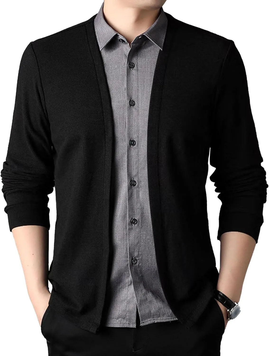 Мужской кардиган Fake Two Pieces, длинный рукав, Slim Fit, вязаный JEKE-DG
Мужской кардиган Fake Two Pieces, длинный рукав, Slim Fit, вязаный JEKE-DG